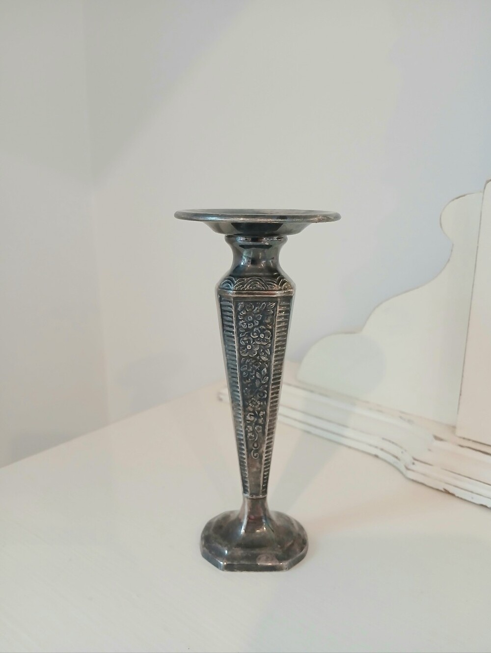 Vintage 1960s Viking Silver EP Lead Candlestick or Bud Vase